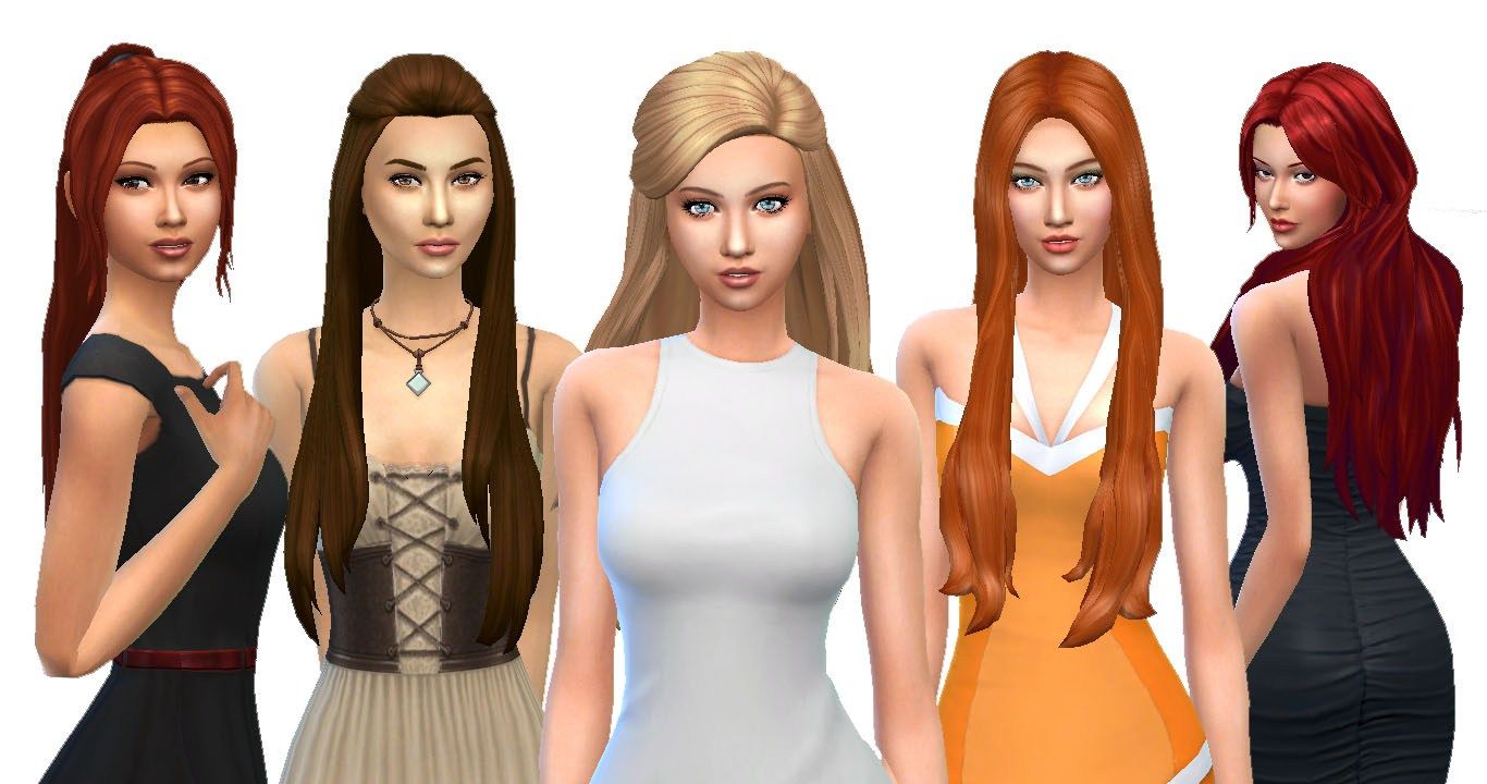 SIMS 4 Long Hair CC Pack