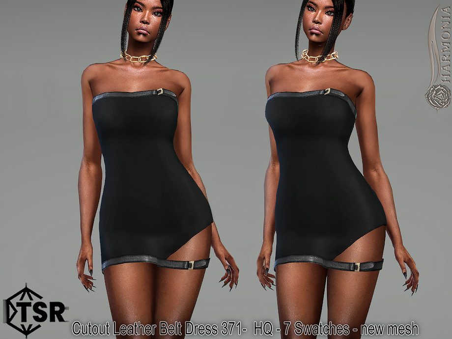 15+ Best SIMS 4 Dresses CC Pack For All Gamers in 2025 3 Cutout Leather Belt Dre By Harmonia