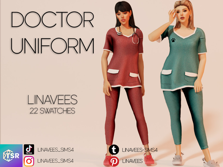 60+ Ultimate SIMS 4 Clothes CC Pack For Gamers in 2025 61 ARIA DOCTOR UNIFORM BY LINAVEES