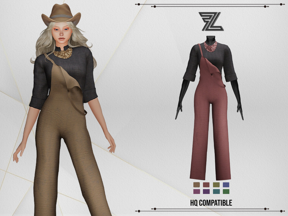 60+ Ultimate SIMS 4 Clothes CC Pack For Gamers in 2025 9 BONNIE WESTERN OVERALLS BY FORLIMA