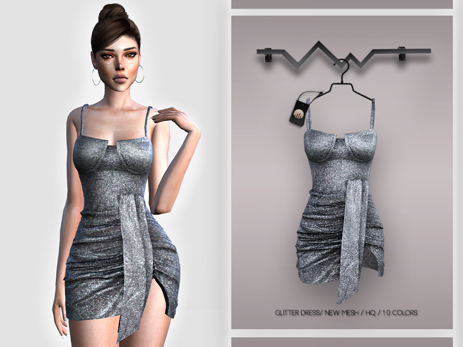 60+ Ultimate SIMS 4 Clothes CC Pack For Gamers in 2025 46 GLITTER DRESS BD395 BY BUSRA TR