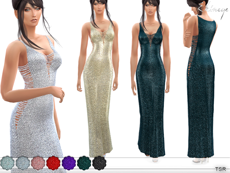 60+ Ultimate SIMS 4 Clothes CC Pack For Gamers in 2025 10 METALLIC RIPPED KNIT DRESS BY EKINEGE